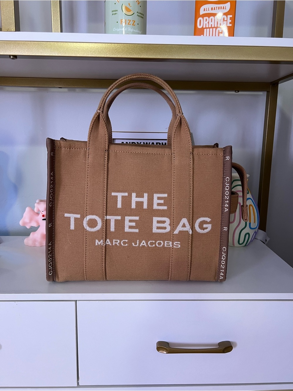 Marc Jacobs Brown Canvas 'The Tote Bag' with White Logo